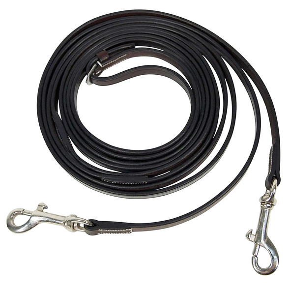 Huntley Equestrian Sedgwick Leather Pony Draw Reins With Snaps, 84"