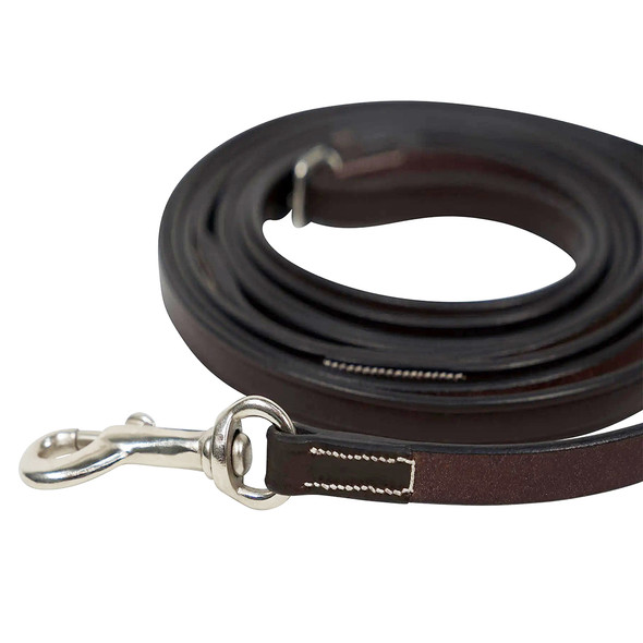 Huntley Equestrian Sedgwick Leather Pony Draw Reins With Snaps, 84"