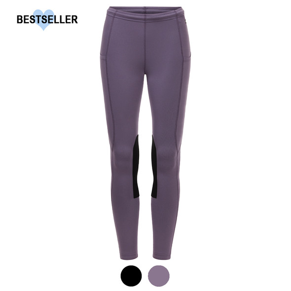 Kerrits Kids Performance Kneepatch Pocket Tight, Black & Violet Dawn