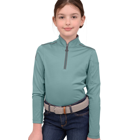 Chestnut Bay Performance Rider Skycool LS Sun Shirt, Aqua, Sizes S-XL