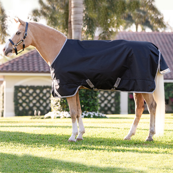 Black/Titanium Grey Amigo 1200D Pony turnout, 50g. Black/Titanium Grey Amigo 1200D Pony turnout, 50g.