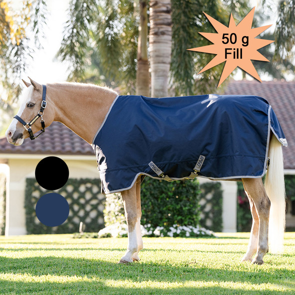 Amigo 1200D Pony Turnout Blanket, 50g,  Navy Titanium, 45"-69".