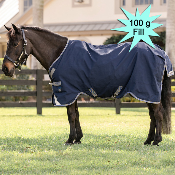Rhino Pony 100g Turnout Blanket, Navy/Titanium Grey & Classic Blue, 45" -69". Rhino Pony 100g Turnout Blanket, Navy/Titanium Grey & Classic Blue, 45" -69".