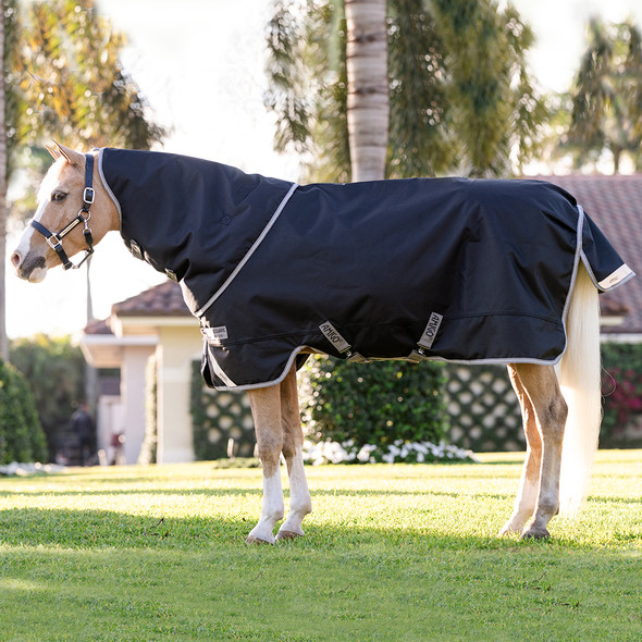 Amigo 1200D Pony PLUS Turnout Sheet, Black/Titanium Grey & Sliver. Amigo 1200D Pony PLUS Turnout Sheet, Black/Titanium Grey & Sliver.