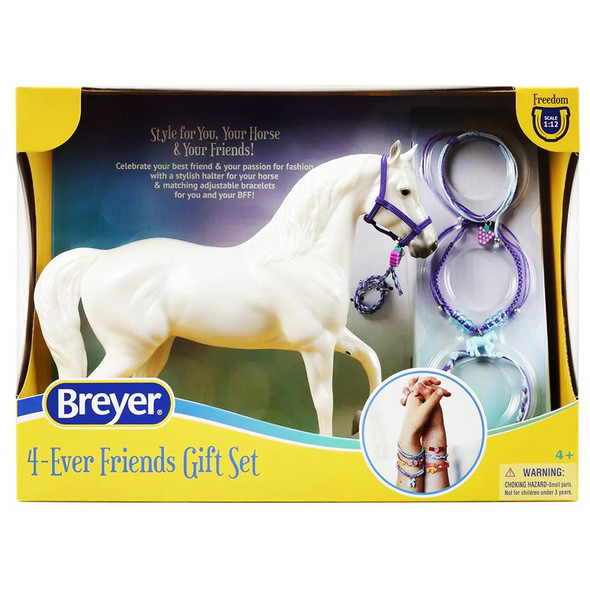 Breyer 4-Ever Friends Purple Gift Set, Horse, Halter, Lead & 3 Bracelets. Breyer 4-Ever Friends Purple Gift Set, Horse, Halter, Lead & 3 Bracelets.