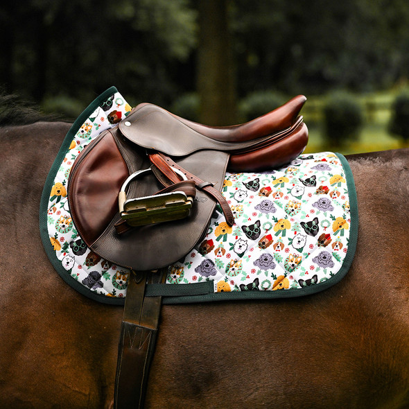 Dreamers & Schemers Pony Saddle Pad, Deck The Paws. Dreamers & Schemers Pony Saddle Pad, Deck The Paws.