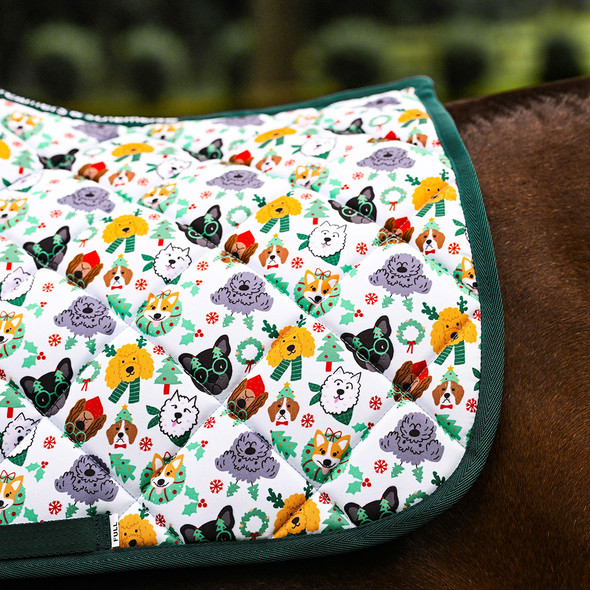 Dreamers & Schemers Pony Saddle Pad, Deck The Paws. Dreamers & Schemers Pony Saddle Pad, Deck The Paws.