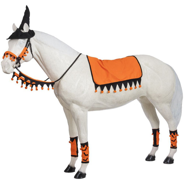 Halloween Horse Wear, English SET with Saddle Cover, 11 Total Pieces . Halloween Horse Wear, English SET with Saddle Cover, 11 Total Pieces .