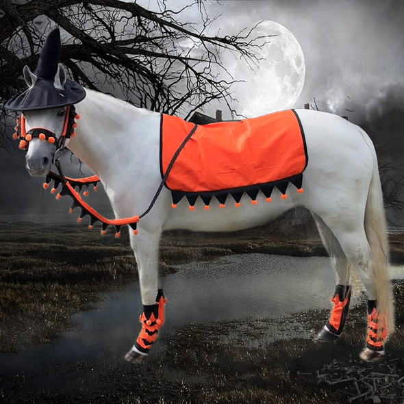 Halloween Horse Wear, English SET with Saddle Cover, 11 Total Pieces Halloween Horse Wear, English SET with Saddle Cover, 11 Total Pieces