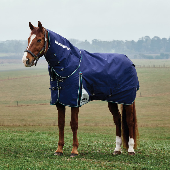 Weatherbeeta Comfitec + Dynamic Detach-A-Neck 220g Turnout, Navy/Forest Green 66"-69" Weatherbeeta Comfitec + Dynamic Detach-A-Neck 220g Turnout, Navy/Forest Green 66"-69"