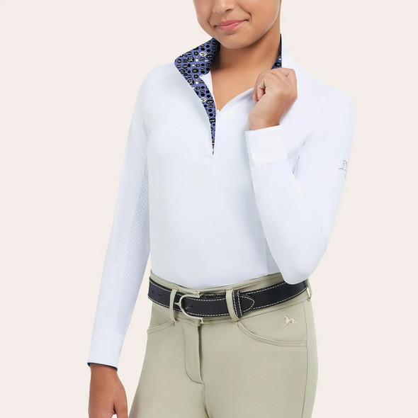 RJ Classics Tori Jr. Shirt, White with Girl Talk Trim, S-XL.