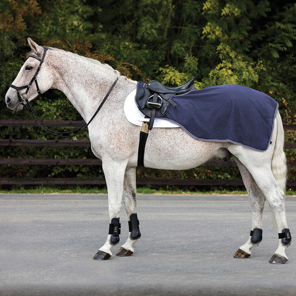 Rambo Waterproof Fleece Pony Quarter Sheet, Navy/ Thunderstorm Grey & Silver. Rambo Waterproof Fleece Pony Quarter Sheet, Navy/ Thunderstorm Grey & Silver.