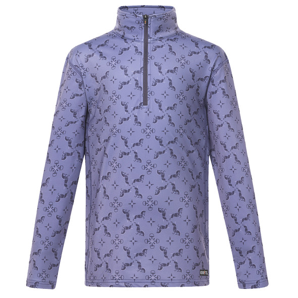 Kids First Level Quarter Zip Stretch Fleece Tech Top, VioletDawn Horse Quadrille. Kids First Level Quarter Zip Stretch Fleece Tech Top, VioletDawn Horse Quadrille.