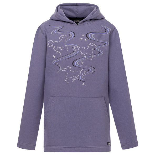 Kerrits Kids Ride The Wind Fleece Hoodie, Violet Dawn. Kerrits Kids Ride The Wind Fleece Hoodie, Violet Dawn.