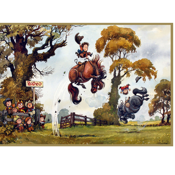 Thelwell "Rodeo Rider" Greeting Card.