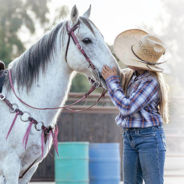 Professional's Choice Pony Ring Tassle Breast Collar, Orchid.