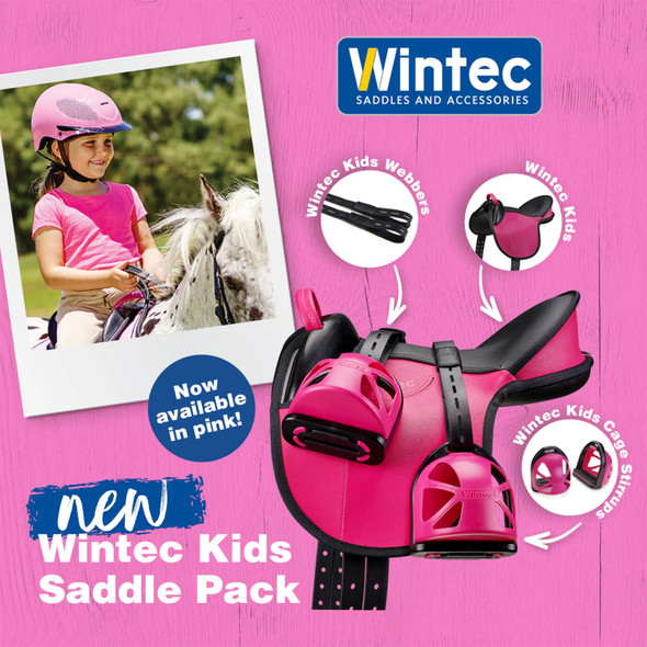 Wintec Saddle Pack With Stirrups/Leathers, Pink.