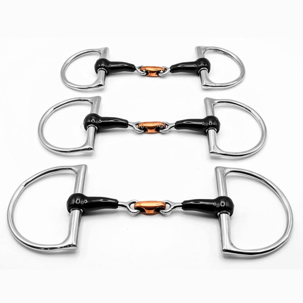 Pony Dee Ring copper oval showing three size cheek pieces.