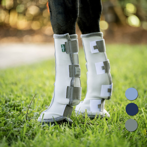  Horseware Fly Boots, Silver Titanium Grey & Silver.