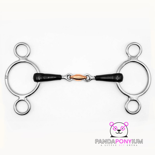 Pandaponyium Two Ring Rubber Copper Oval pony bit, 4.5"