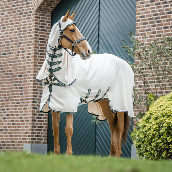 Rambo Pony Hoody, Chalk/ Hunter Green & Silver, 45-69".