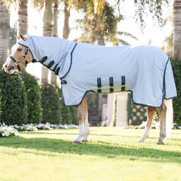 Amigo Pony Ripstop Hoody, Azure Blue/ Navy & Electric Blue.