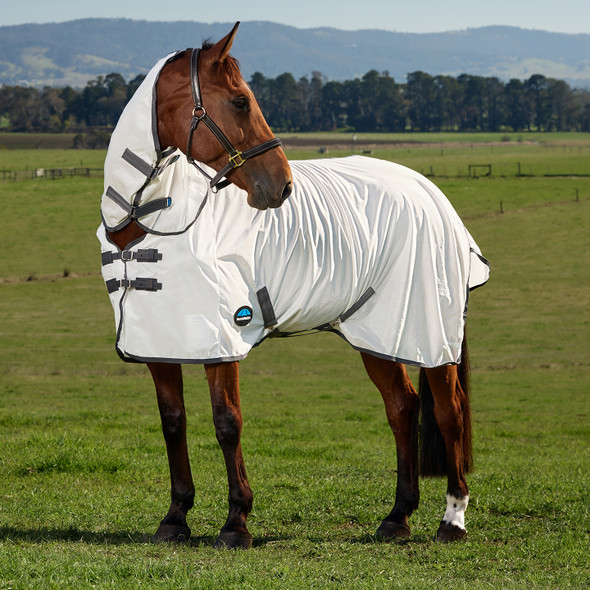 Weatherbeeta Comfitec Tyro Mesh Combo Neck, White/Charcoal.