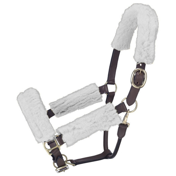 White halter fleece set in pony size, white from Cockerham Sewing.