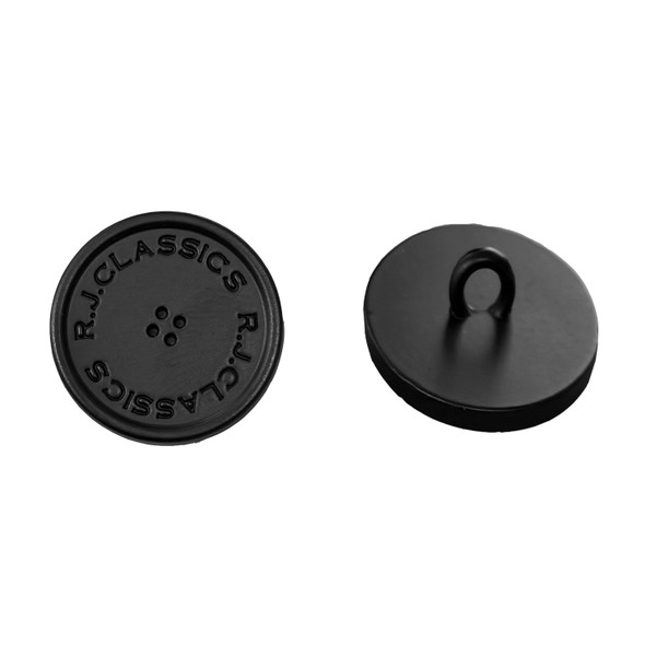 RJ Classics Flat Logo Shank Buttons for Show Coats, Sleeve & Coat Size.