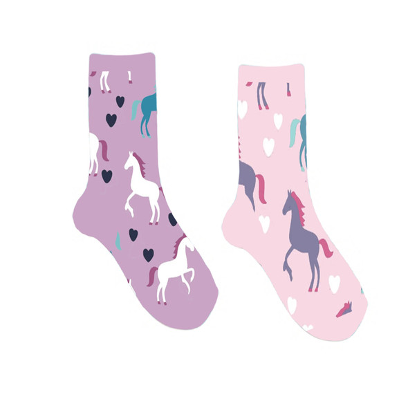 EquiStar Pony Hearts Kids Crew Socks