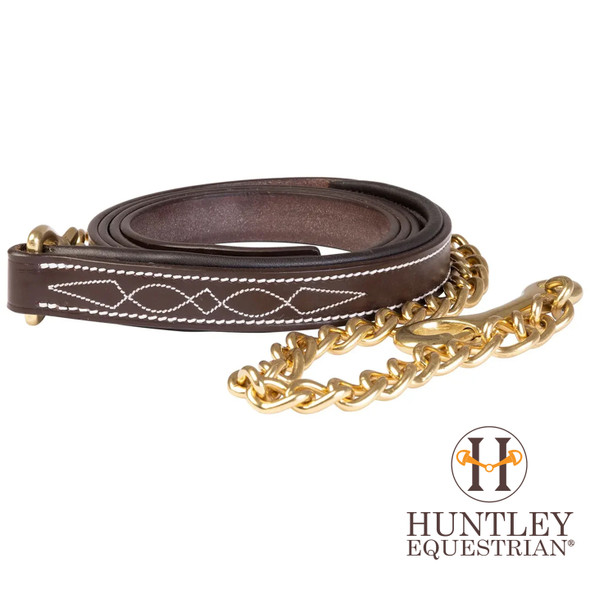 Huntley Equestrian Leather Lead with Brass Chain
