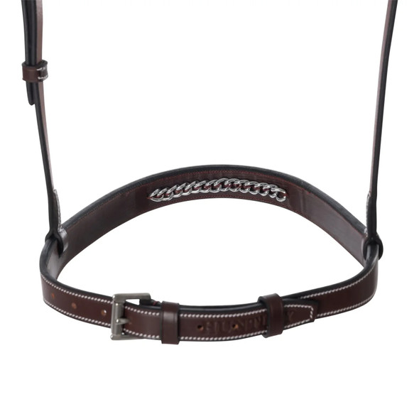  Huntley Equestrian 1" Wide CHAIN Noseband, Australian Nut