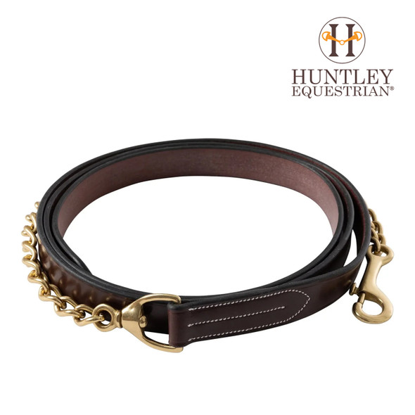 Huntley Equestrian Traditional Sedgwick Leather Lead with Chain