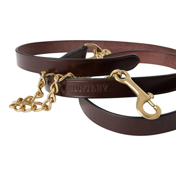 Huntley Equestrian Traditional Sedgwick Leather Lead with Chain