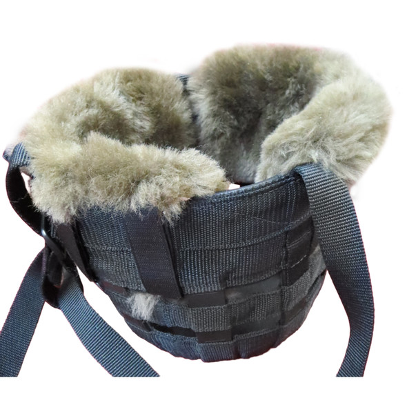 JMS Merino Sheepskin Black Noseband Pad for Grazing Muzzles, Pony 