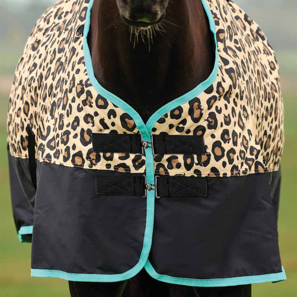 Saxon Defiant 600D Medium Turnout, Leopard Print.