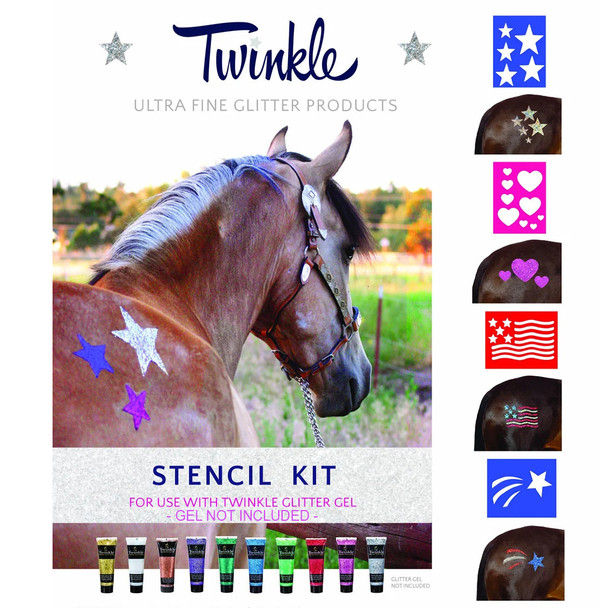 Twinkle Stencil Kit with stars, hearts, flat and shooting star.