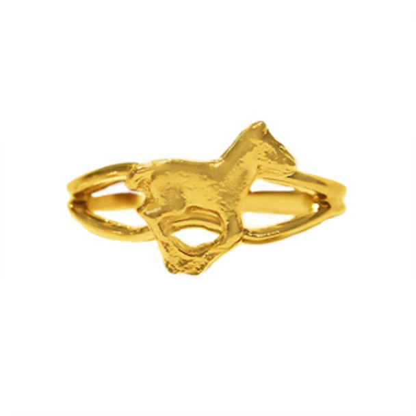 Gold Running Pony Adjustable Ring from Finishing Touch