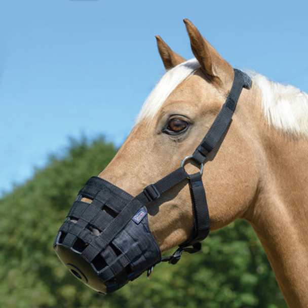 Shires Nylon Grazing Muzzle with Halter, Small Pony, Pony and Cob