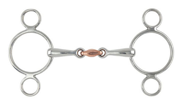 Shires Two Ring Copper Lozenge Gag Bit - 4.5"