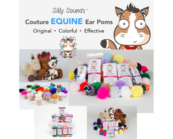 Silly Sounds Pony Ear Plugs, Solid Colors, Pack of 4