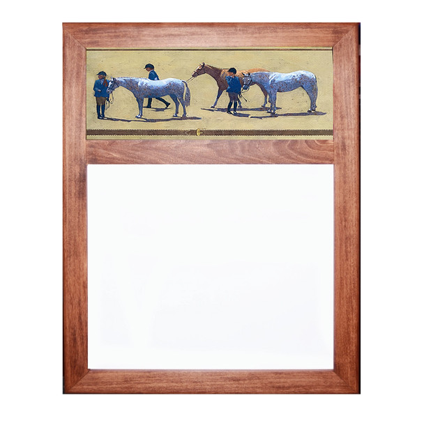 Wood Framed Dry Erase Board with Wallpaper Boarder