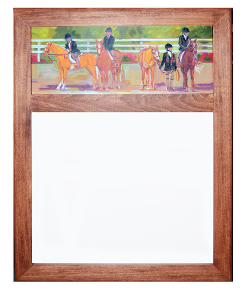 Wood Framed Dry Erase Board with Wallpaper Boarder