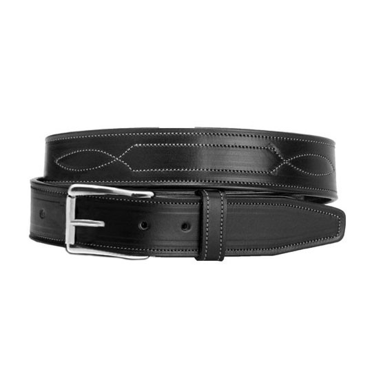 Tory Fancy Repeated Stitched Belt, Black