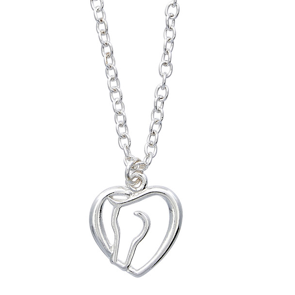 Horse Head Heart Necklace in Horse Head Gift Box