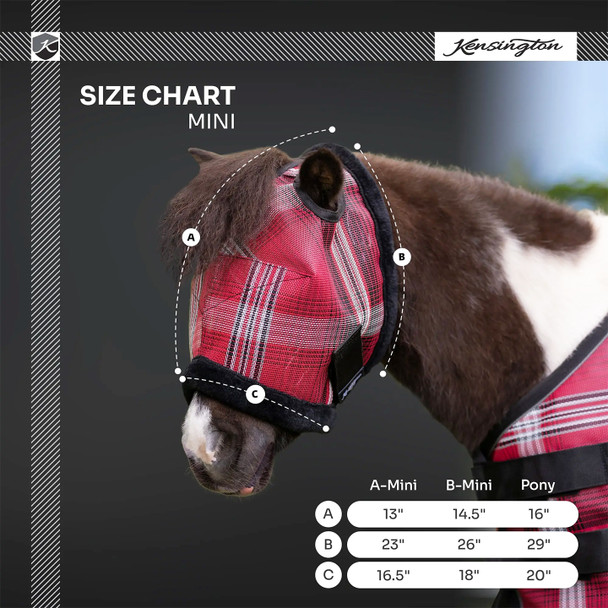  Kensington Miniature Horse Fly Mask Size Guide.