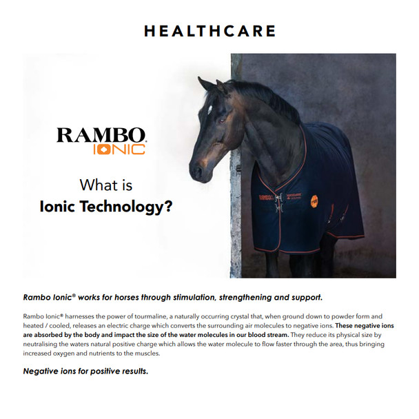 Rambo Ionic Pony Stable Sheet, 45" - 69", Stimulates, Strengthens, Supports