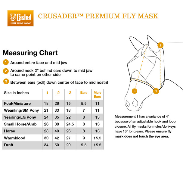 Cashel Crusader Fly Mask, Std with Ears, Palms Pattern, Small/Med Pony Only