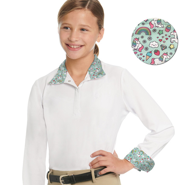 Ovation Ellie Girl's Quarter Snap Show Shirt, Unicorn Sprinkles, Sizes 6 - 12