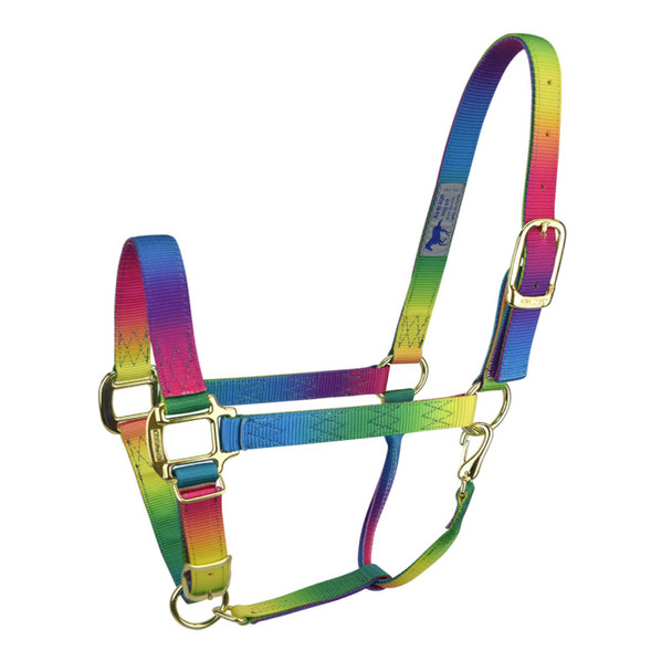 Hamilton Quality Nylon Adjustable 3/4" Halter, Rainbow, Small Pony Hamilton Quality Nylon Adjustable 3/4" Halter, Rainbow, Small Pony